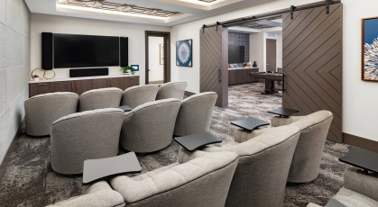 Large well lit theatre room 