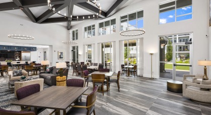 Beautiful clubroom with lounge seating