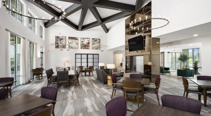 Beautiful clubroom with lounge seating 