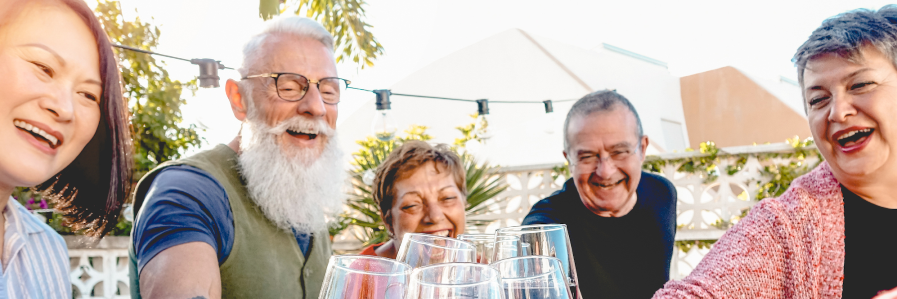 a group of people dining al fresco