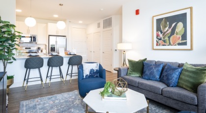 Open space living area with natural lighting