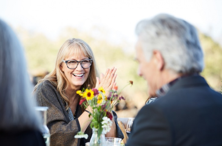 Woman at dinner