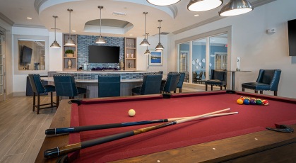 clubhouse with kitchen and billiards