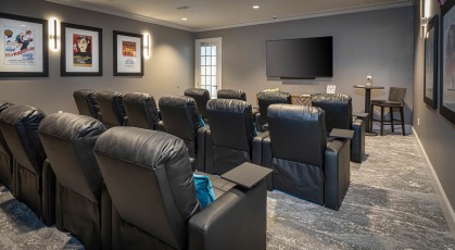 reclining chairs in movie theater