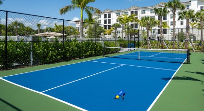 gated, outdoor pickleball court