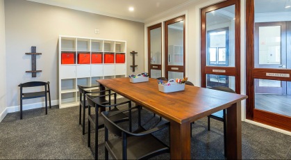 craft room with table and chairs