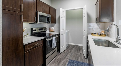 kitchen with laundry room