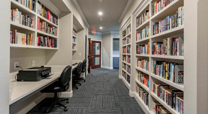 printer in library with ample lighting