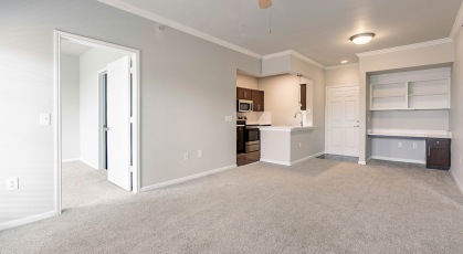 spacious carpeted living room