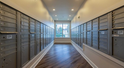 ample lighting in mail room